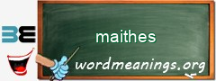 WordMeaning blackboard for maithes